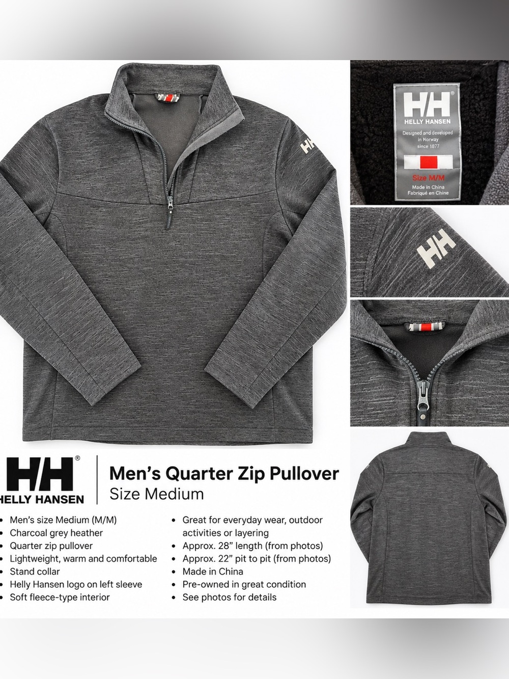 Helly Hansen Men's Quarter Zip Pullover
Size Medium